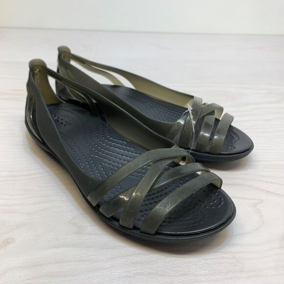 Crocs Women's Isabella Huarache 2 Flat Jelly Ballet Flats Size 5 - Picture 1 of 10